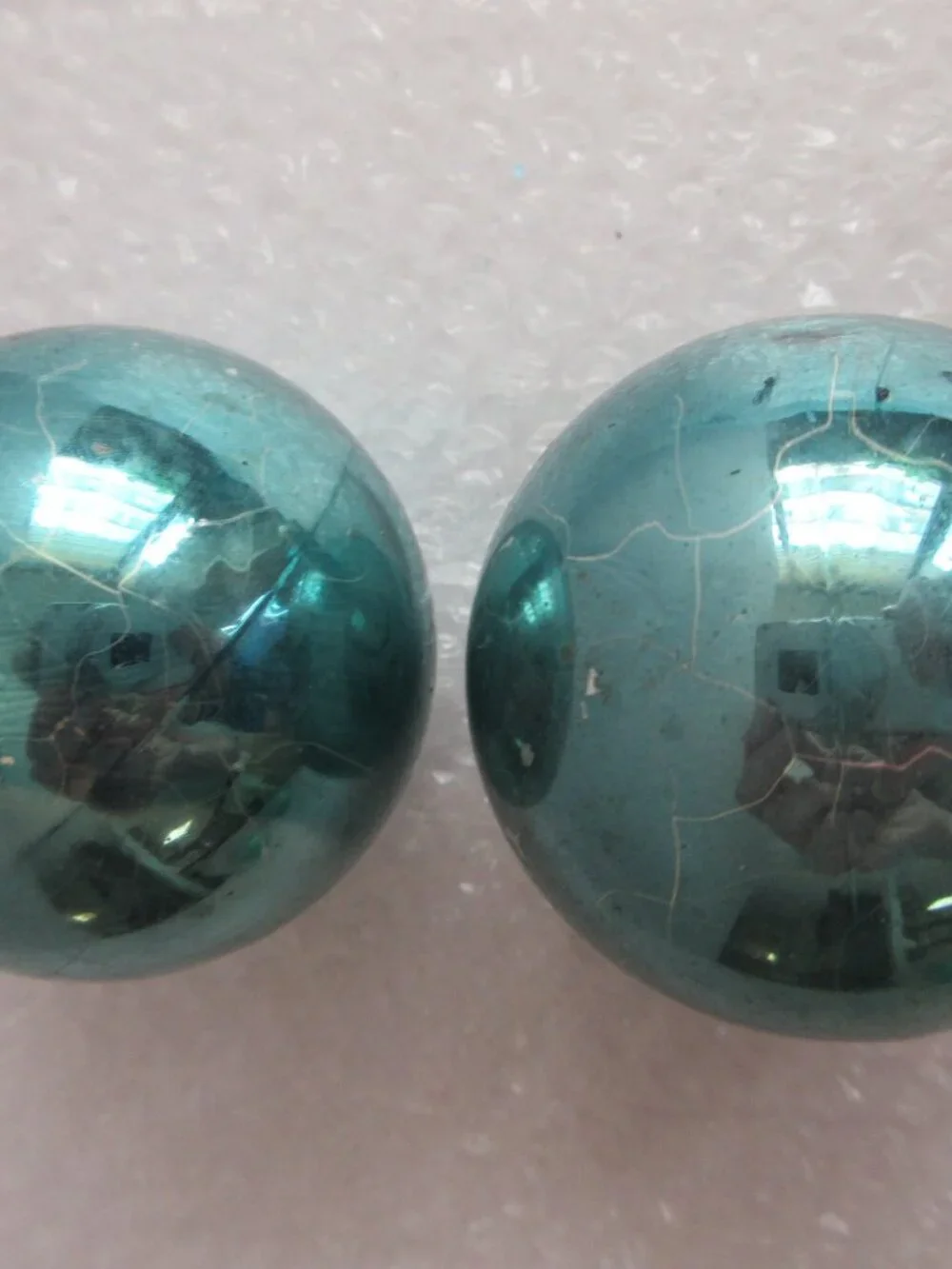 Blue Aqua Glass Christmas Ornaments Lot of 8 Vintage Poland, Shiny Brite, Japan
